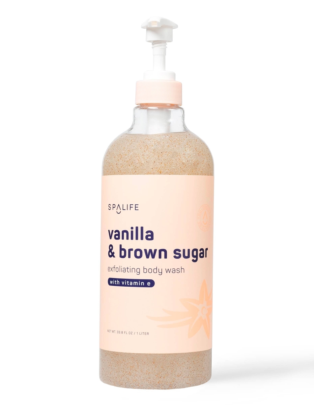 SPA LIFE Vanilla & Brown Sugar Vitamin E Exfoliating Body Wash in Pump Dispenser